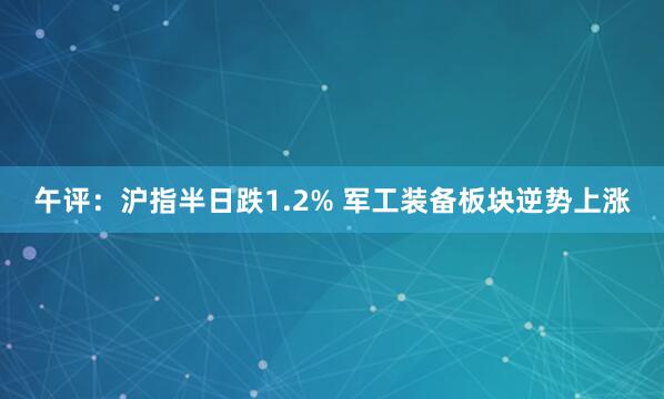 午评：沪指半日跌1.2% 军工装备板块逆势上涨