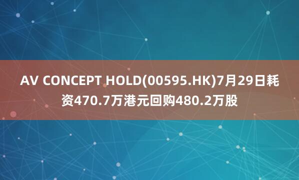 AV CONCEPT HOLD(00595.HK)7月29日耗资470.7万港元回购480.2万股