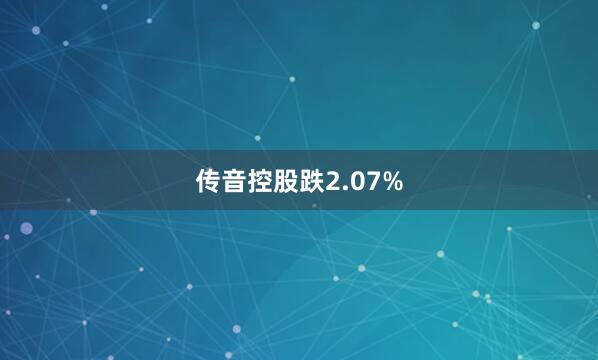 传音控股跌2.07%