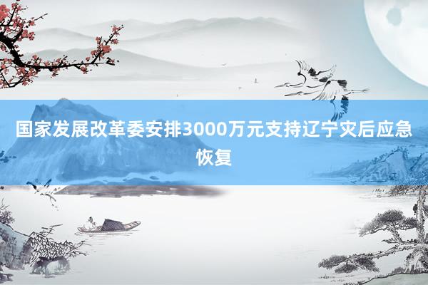 国家发展改革委安排3000万元支持辽宁灾后应急恢复