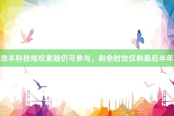 浩丰科技维权索赔仍可参与，剩余时效仅剩最后半年