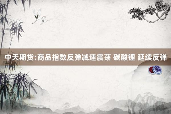 中天期货:商品指数反弹减速震荡 碳酸锂 延续反弹