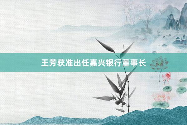 王芳获准出任嘉兴银行董事长