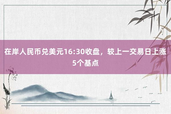 在岸人民币兑美元16:30收盘，较上一交易日上涨5个基点