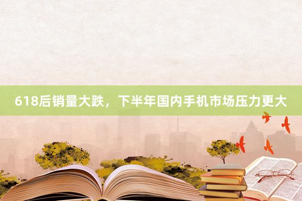 618后销量大跌，下半年国内手机市场压力更大
