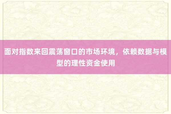 面对指数来回震荡窗口的市场环境，依赖数据与模型的理性资金使用