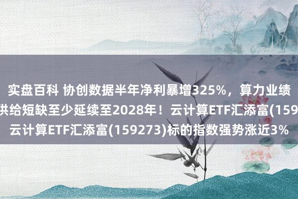 实盘百科 协创数据半年净利暴增325%，算力业绩炸裂！黄仁勋：算力供给短缺至少延续至2028年！云计算ETF汇添富(159273)标的指数强势涨近3%