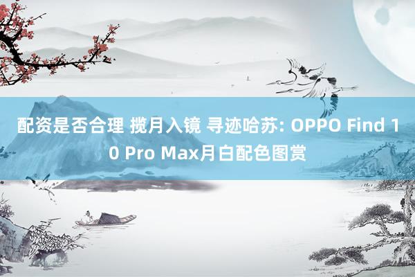 配资是否合理 揽月入镜 寻迹哈苏: OPPO Find 10 Pro Max月白配色图赏