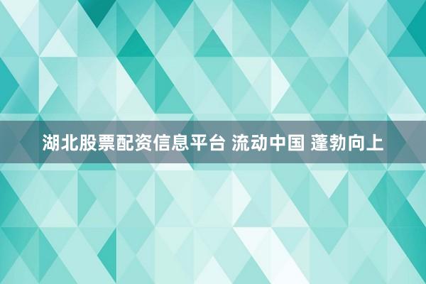 湖北股票配资信息平台 流动中国 蓬勃向上